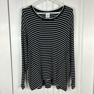 CAbi black stripe long sleeve shirt small